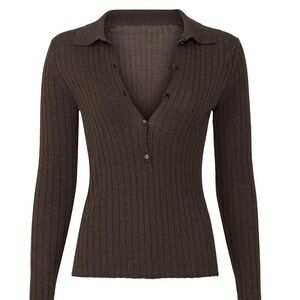 Vince sz SM will/silk ribbed polo